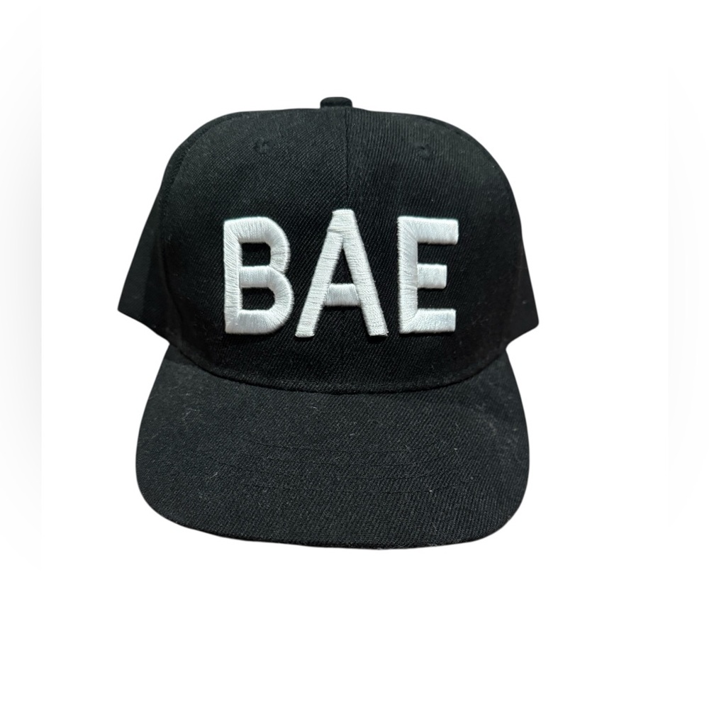 Black “BAE” Snapback Hat Adjustable Flat Bill Cap Streetwear Urban Style